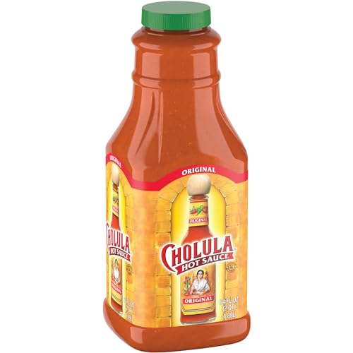 Cholula Original Hot Sauce, 64 Fl Oz - One 64 Fluid Ounce Bulk Container Of Hot Sauce With Mexican Peppers And Signature Spice Blend, Perfect With Tacos, Eggs, Wings, Chicken And More