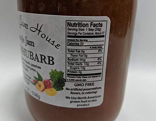 Grandma'S Jam House All Natural Usa Made Homestyle Peach Rhubarb Jam, 19 Oz