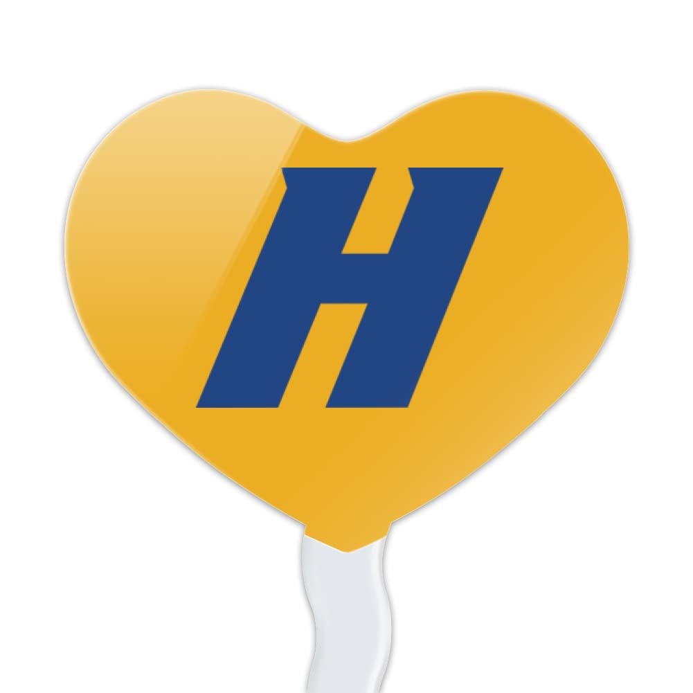GRAPHICS & MORE Cupcake Picks Set of 6, Acrylic, Hofstra University Secondary Logo Heart Design