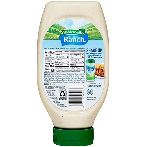 Hidden Valley Easy Squeeze Original Ranch Salad Dressing & Topping, Gluten Free, Keto-Friendly - 20 Ounce Bottle, 6 Pack (Packag