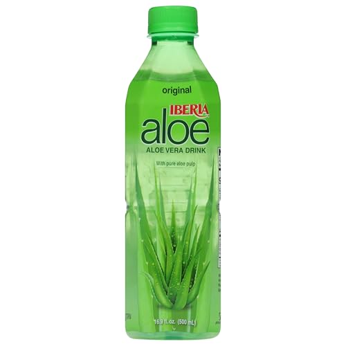 Iberia Aloe Vera Drink with Aloe Vera Pulp, Original, 16.9 fl oz (Pack of 24)
