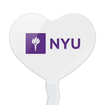 GRAPHICS & MORE Cupcake Picks Set of 6, Acrylic, New York University Heart Decoration, Model CUPT.HRT.ACR.6PK.CLCNYU500B