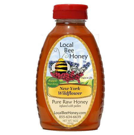 Local Bee Honey New York Wildflower Honey - 100% Pure Raw Unfiltered - 16oz Honey