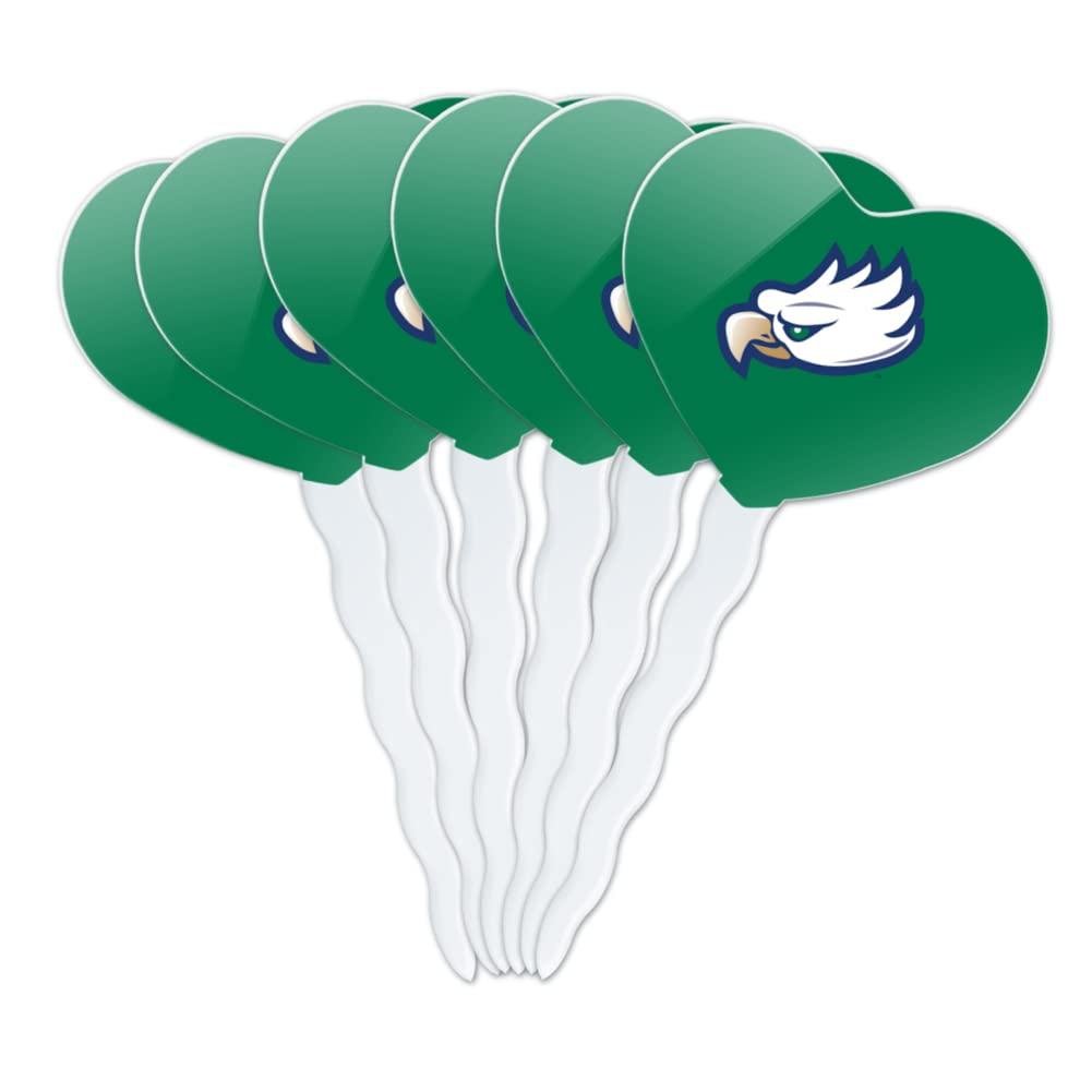GRAPHICS & MORE Cupcake Picks Set of 6, Heart Decoration, Acrylic, Florida Gulf Coast University, One Size, Model CUPCAKE.HEART.CLCFGC.Z008422