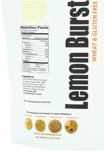 WOW BAKING COMPANY Cookies, Lemon Burst, 8-Ounce (Pack of 6)