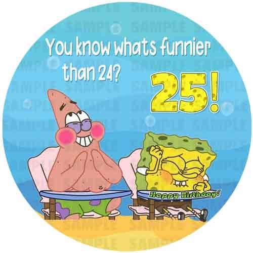 Edible Ink Art Spongebob Cake Image Banner Decal, 8 Inch, Plastic, Vibrant Color, Birthday Party Decoration