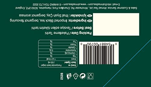 Ahmad Tea Black Tea, English Tea No. 1, 100 Count Foil Enveloped Teabags, Caffeinated, Sugar-Free