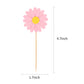 36 Pcs Daisy Cupcake Toppers, Pink Flower Cake Topper, Daisy Cake Decorations Toothpicks Chrysanthemum Cupcake Toppers, Spring D