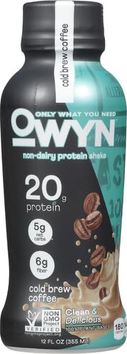Owyn 100% Vegan Plant-Based Protein Shakes | Cold Brew Coffee, 12 Fl Oz | Dairy-Free, Gluten-Free, Soy-Free, Tree Nut-Free, Egg-Free, Allergy-Free, Vegetarian