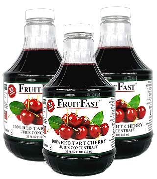 FruitFast 100% Pure Red Tart Cherry Juice Concentrate, Unsweetened, Non-GMO, Gluten Free, 96 Fl Oz