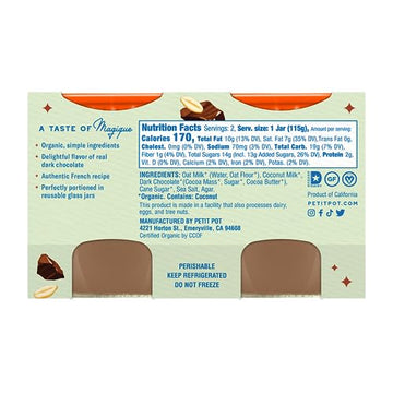 Petit Pot | Organic French Dessert | Plant-Based Oatmilk Chocolate | Gluten-Free | Kosher | Ready-to-Eat | No Artificial Ingredi
