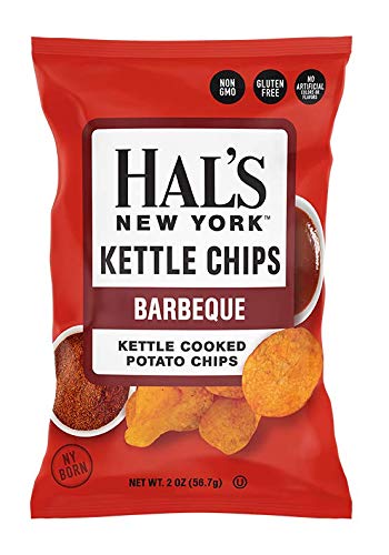 Hal'S New York Kettle Cooked Gluten Free Barbeque Bbq Flavored Potato Chip Crisps, 2 Oz (Pack Of 24)