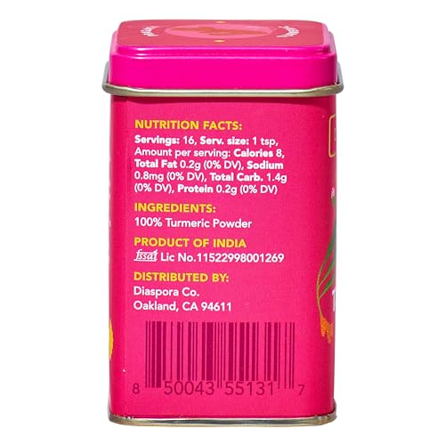 Diaspora Spice Co. Pragati Turmeric | Single-Origin Turmeric Powder | Bright & Floral | 48g Everyday Tin