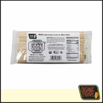 Organic Planet Organic Brown Rice Udon Noodles, Japanese Style Asian Pasta, Kosher, Vegan, 7 Oz