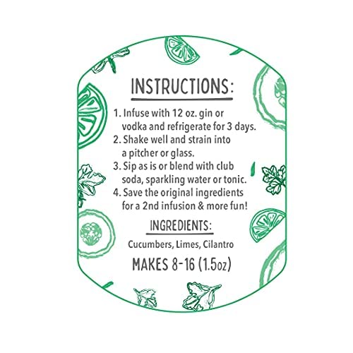 Mckinnons Dry Craft Cocktails Dehydrated Fruits And Herbs, Diy Mixology, Infusion Kit, Mason Jar Serves 8 - 16 Drinks (Cucumber