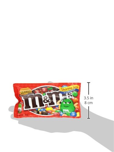 M&M'S Peanut Butter Chocolate Candy Sharing Size 2.83-Ounce Pouch 24-Count Box