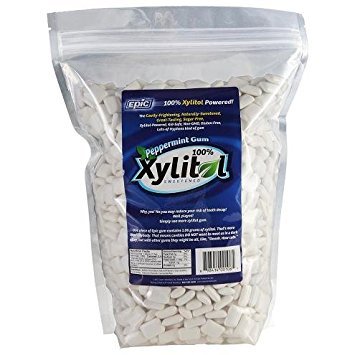 Epic Xylitol Chewing Gum - Sugar Free & Aspartame Free Chewing Gum Sweetened W/Xylitol For Dry Mouth & Gum Health (Peppermint, 1
