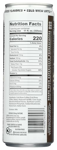 Bones Coffee Company Smorey Time Cold Brew Latte Smores & Graham  Ers Flavored Coffee | Ready To Drink 100% Coffee Can Smooth Sweet Blend Cans 11 Fl Oz (4 Pack)