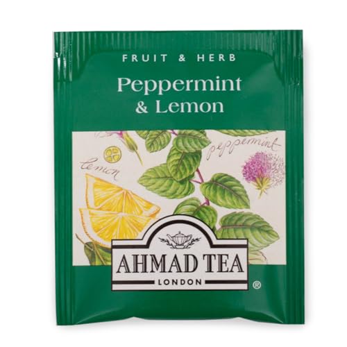 Ahmad Tea Herbal Tea, Peppermint & Lemon Teabags, 20 Ct (Pack Of 1) - Decaffeinated & Sugar-Free