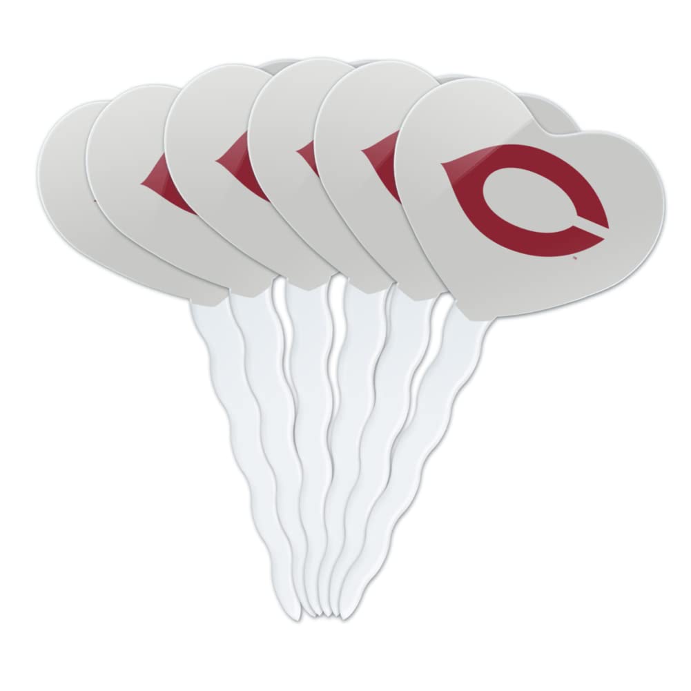 GRAPHICS & MORE Cupcake Picks Set of 6, Acrylic, University of Chicago Heart Love Design, Model: CUPT.HRT.ACR.6PK.CLCUCH500B