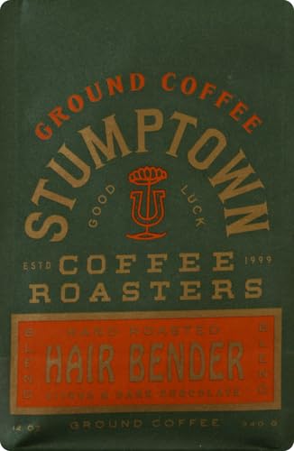 Stumptown Coffee Roasters, Medium Roast Ground Coffee - Hair Bender 12 Ounce Bag, Flavor Notes of Citrus and Dark Chocolate (Pac
