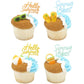 Summer Fun - Sunglasses, Bucket, Flip Flops, Beach Ball, And Sunedible Sugar Cake Toppers, 12 Count