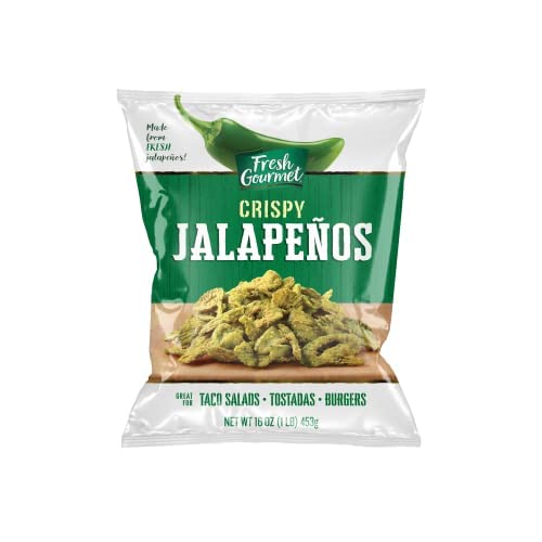 Fresh Gourmet Crispy Lightly Salted Jalapenos Low Carb |Crunchy Snack And Salad Topper 16 Ounce (Pack Of 4)