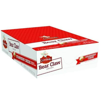 Cloverhill Bakery Bear Claw Cherry Cheese Danish, 4.25 Ounce - 6 Count Display Box (6 Pack, Bear Claw Strawberry)