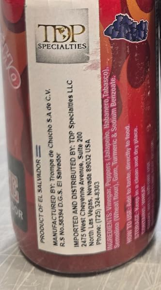 Trompa De Chucho Salsa mas picante de El Salvador Imported by TDP Specialties 6 oz bottles 2 pack