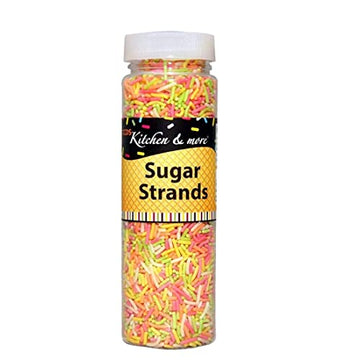 Ccds Toppings Rainbow Fancy Sugar Strands For Cake Decoration (125 Gms) Cooking Food Baking