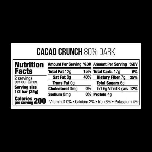 Taza Chocolate Organic Amaze Bar 80% Stone Ground, Cacao Crunch, 2.5 Ounce (10 Count), Vegan