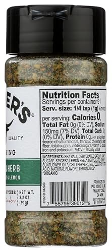 KINDER'S Organic Garlic Herb Sea Salt & Lemon Seasoning, 3.2 Oz - Flavorful All-Purpose Spice Blend for Cooking