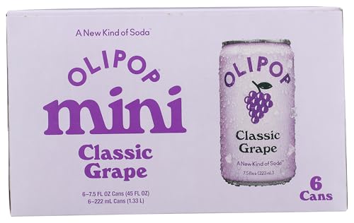 OLIPOP Minis Prebiotic Soda Pop  Classic G  Pantry Pack Packed with Prebiotics  Fiber  and Botanicals  Gluten Free  Vegan  GMO Free  7.5oz (6-Cans)