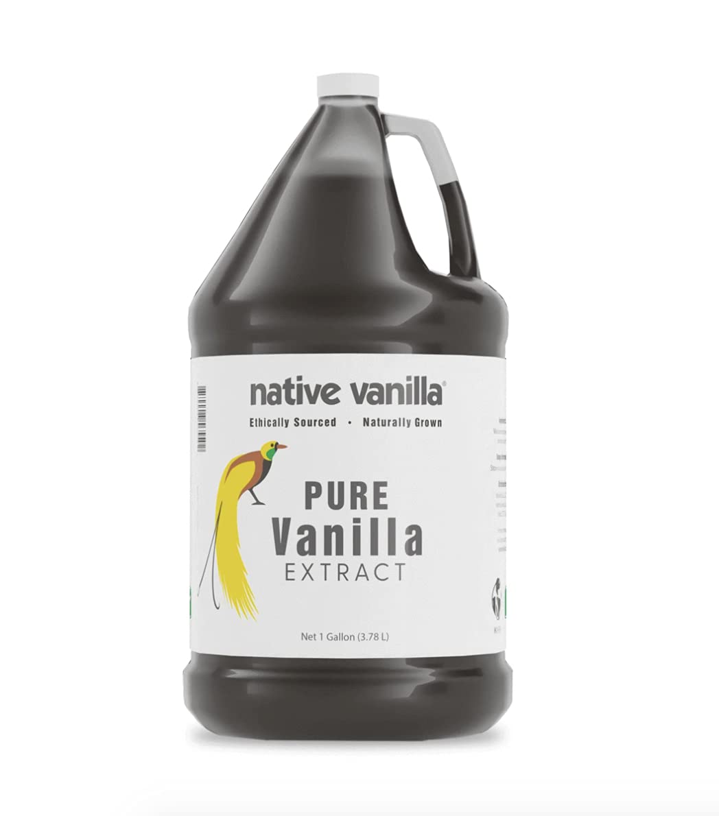 128 oz Pure Vanilla Extract - 100% Real Vanilla Extract - For Cooking, Drinks & Desserts - 100% Vegan, Sugar Free & Kosher - Non