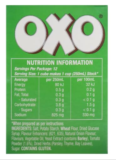 Oxo Vegetable 12 Cubes 71G X 6 Pack