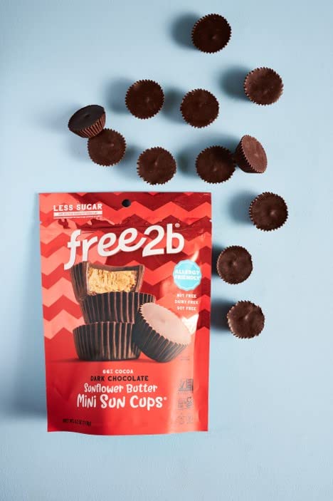 Free 2B Dark Chocolate Sun Cups Minis Gluten-Free Dairy-Free Nut-Free And Soy-Free - 4.2 Oz (Pack Of 1)