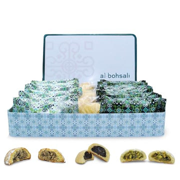 Al Bohsali Maamoul Pistachio, Walnut, And Date Filled Shortbread Cookies - 24Pc (8 Of Each)
