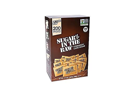 IN THE RAW Sugar in the Raw Unrefined Sugar, 200 Packets, 31.75 Ounce Pack
