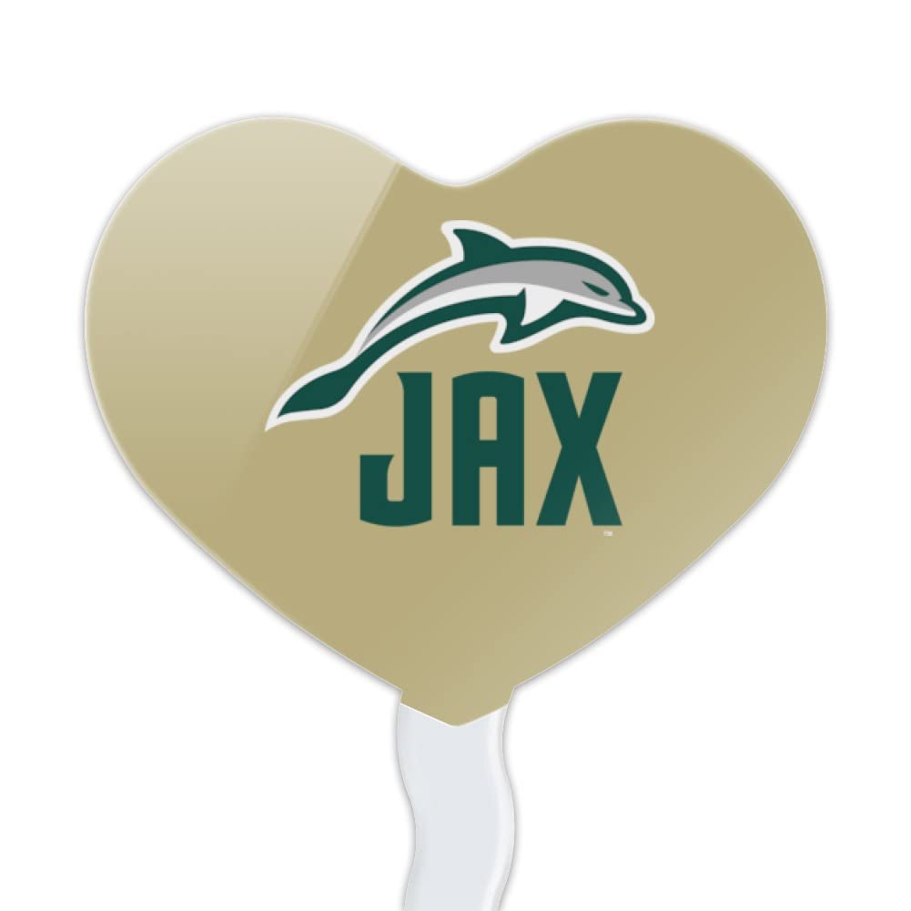 GRAPHICS & MORE Cupcake Picks Set of 6, Acrylic, Jacksonville University Heart Logo, One Size