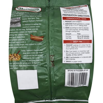 Nathan s Famous French Fried Jumbo Crinkle Cut French Fries - 0 g Trans-Fat Per Serving - Quick & Easy to Make and Ready Set Go