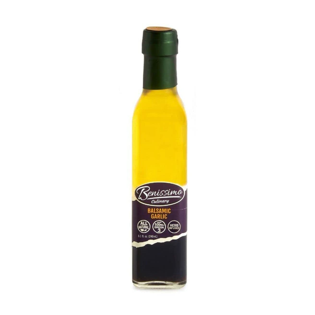 Glass Benissimo Oil, Balsamic Garlic, 8.1 Ounce