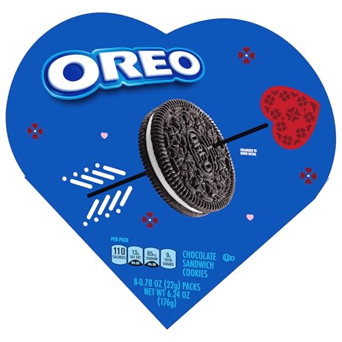 OREO Chocolate Sandwich Cookies, Valentines Day Cookies, 6.24 oz Heart Shaped Box
