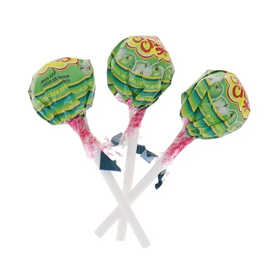 One Flavor Candy Chupa Chups Lollipop Lolli Pops Bulk In Resealable Bag (Green Apple, Pack Of 40)