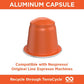 Cafe La Llave Decaf Espresso compact pieces, 80-Count Aluminum Pods, Intensity 11, Compatible with Original Nespresso Machines, Coffee