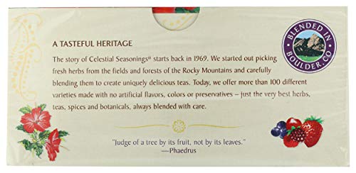 Celestial Seasonings Wild Berry Zinger Tea Bags - 20 Count - Model BHC-016 - White