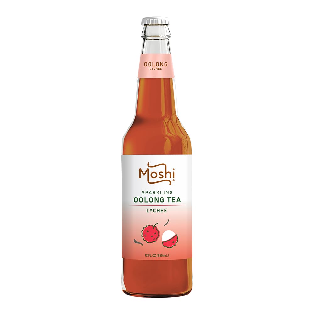 Moshi Sparkling Drinks - Lychee Oolong Tea - 12 Bottles