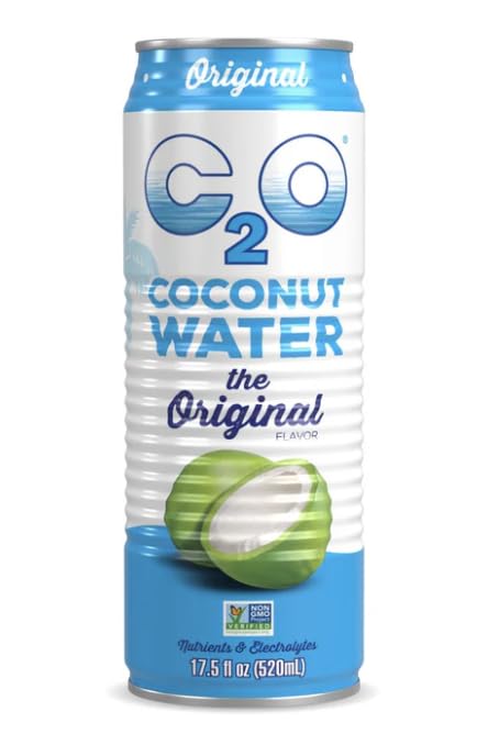 C2O - Coconut Water, The Original Flavor (12 Pack) - Made with Fresh Coconut Water, Plant Based - Non GMO Canned Water - Natural