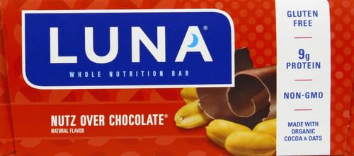 LUNA Bar - Nutz Over Chocolate Flavor - Snack Bars - Non-GMO - Gluten-Free Protein Bars - Made with Organic Oats (1 Count)