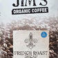 Jims Organic Coffee Coffee French Roast Decaf Og, 12 Oz