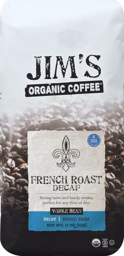 Jims Organic Coffee Coffee French Roast Decaf Og, 12 Oz